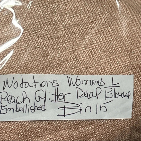 Sparkle Metallic Shirt Cardigan Set Large Peach Jewel Career Office‎ Elegant - Picture 13 of 13